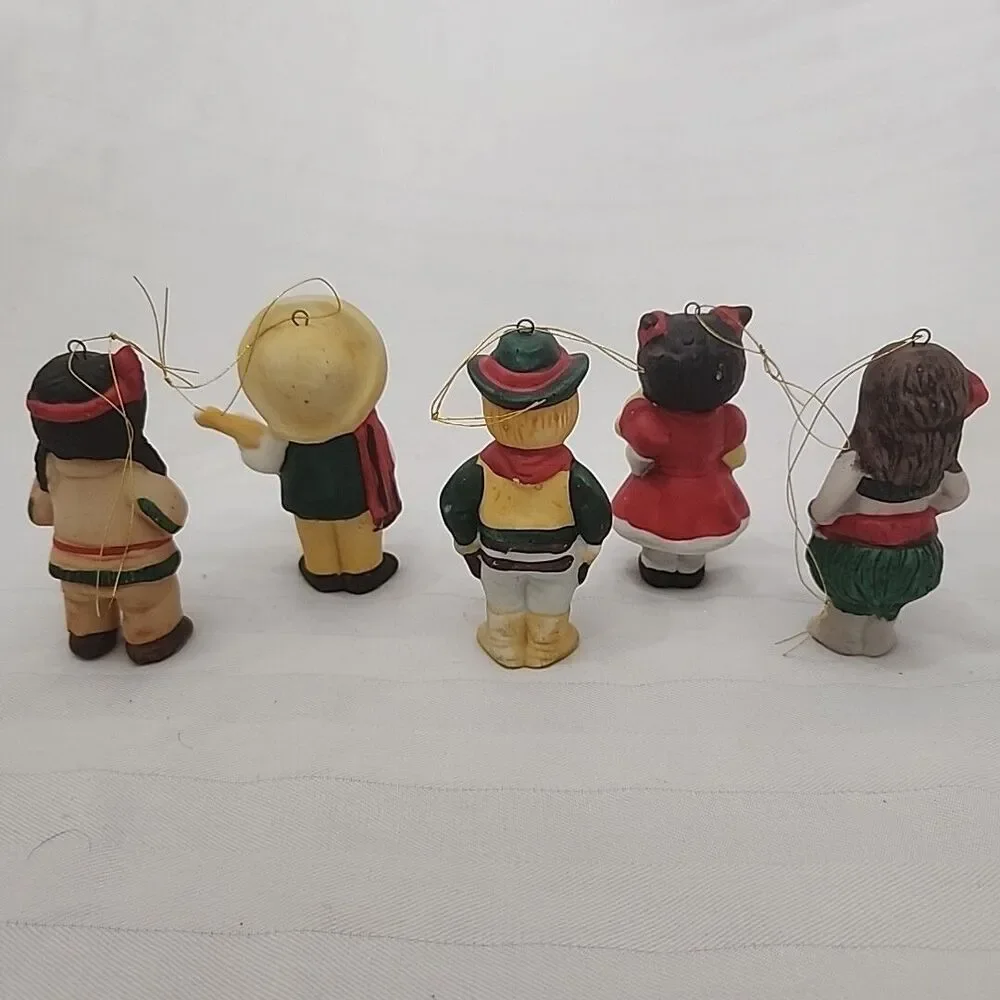 Vintage All American Kids Ornaments Set of 5 in Original Box 1986 New No Chips